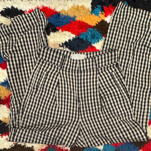 Everlane Way-High Drape Pant in Black and White Gingham NWOT - Picture 2 of 5